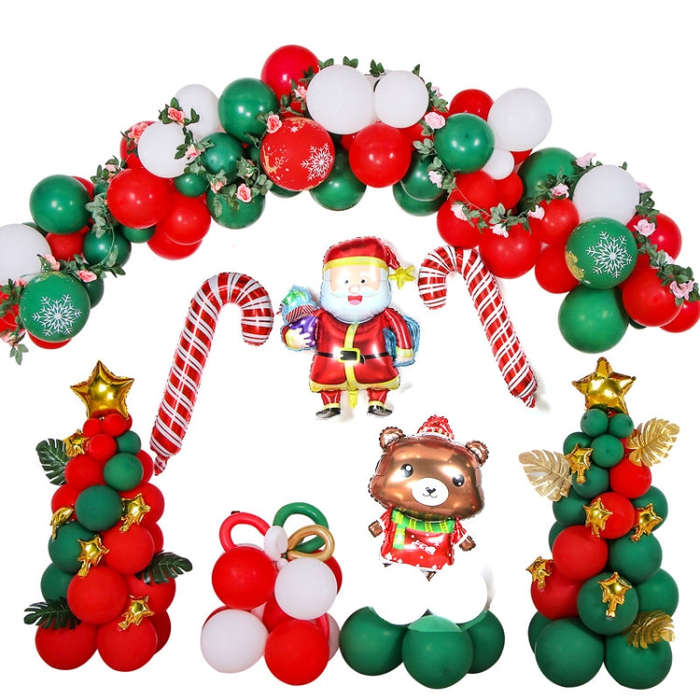1SD2021006 Christmas Party Decoration Aluminum Film Balloons, Style:, Gift, Running, Wreath