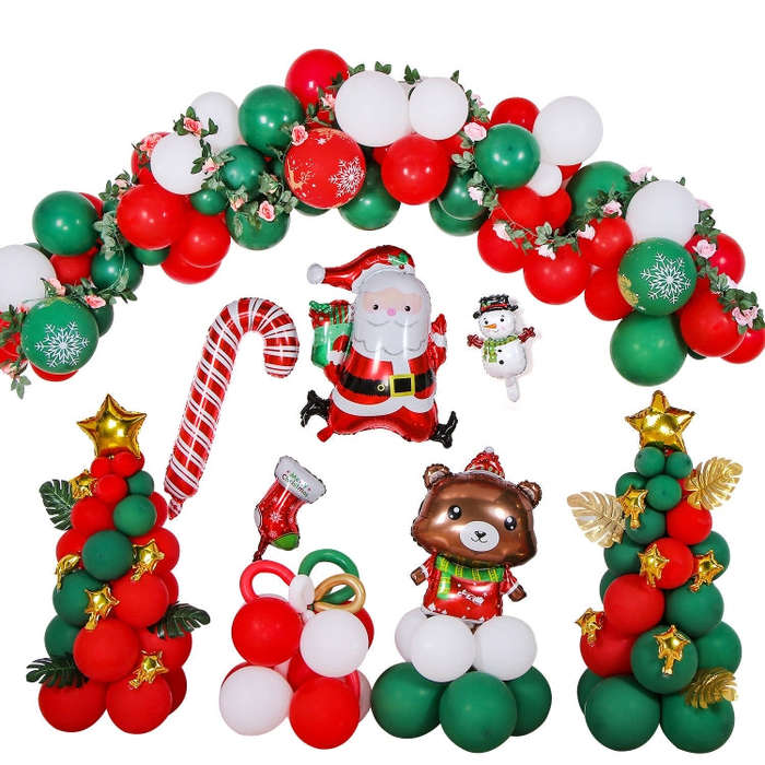 1SD2021006 Christmas Party Decoration Aluminum Film Balloons, Style:, Gift, Running, Wreath