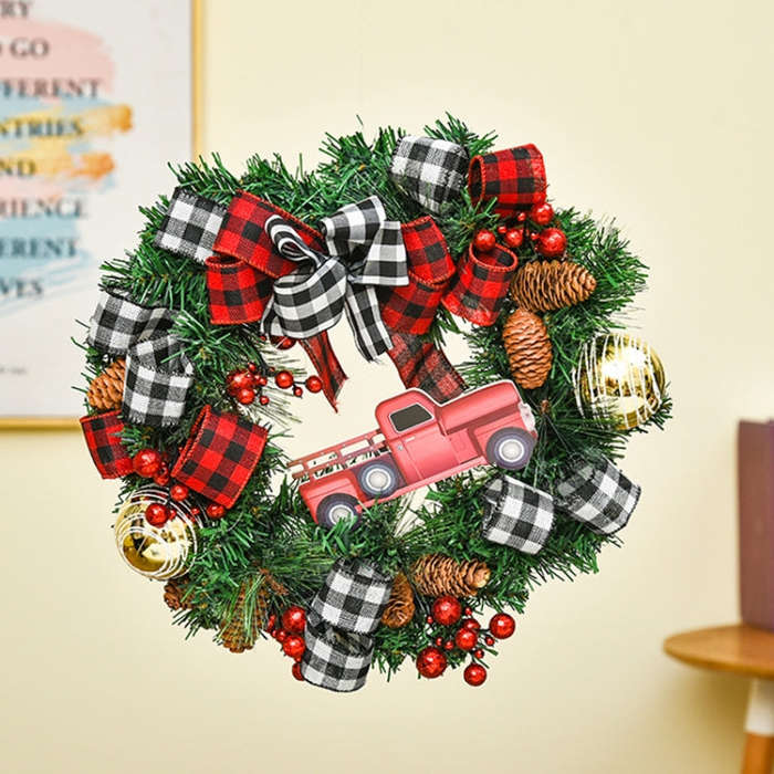 Christmas Decorations Cane Wreath Garland Door Hanger, 25cm, 38cm, 50cm