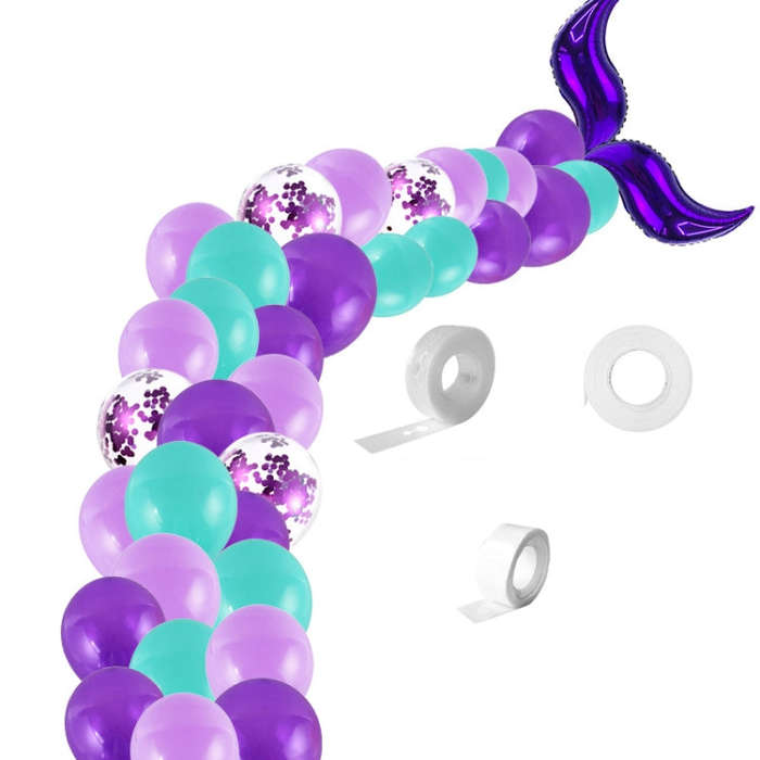 5011 Birthday Party Decoration 12 Inch Mermaid Tail Latex Balloon Set