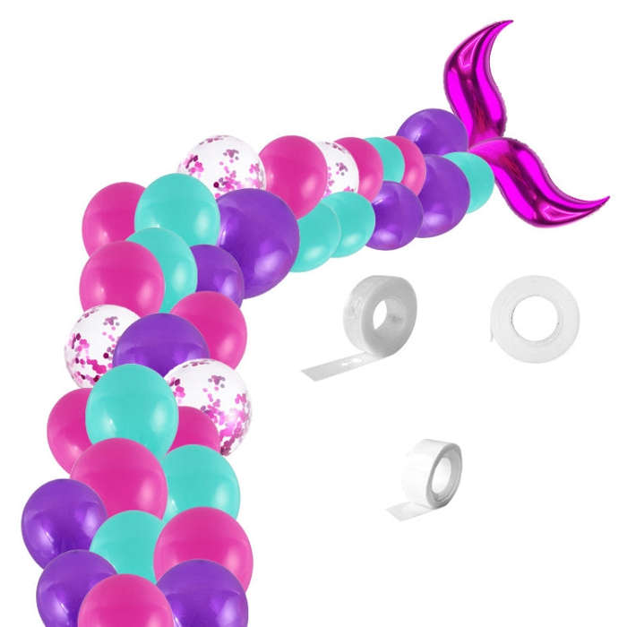 5011 Birthday Party Decoration 12 Inch Mermaid Tail Latex Balloon Set