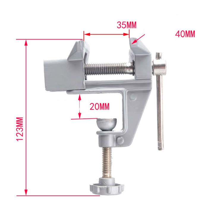 5893 Portable Mini Aluminum Alloy Table Pliers Bench Vise Manual DIY Tool