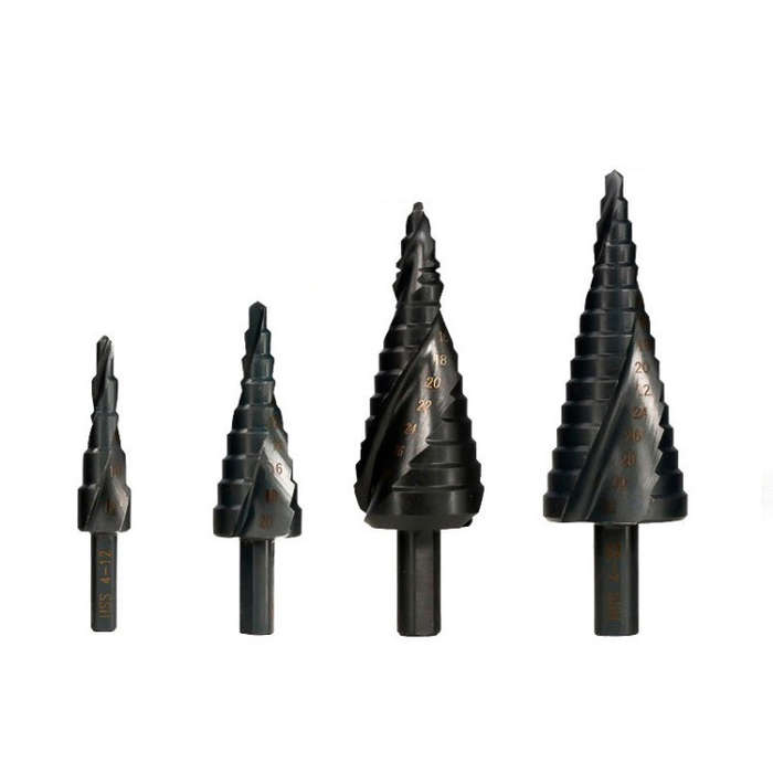4-12mm   Triangular Shank Spiral Flute Step Drill Bit, 4-12mm, 4-20mm, 4-32mm, 6-30mm, 3 In 1