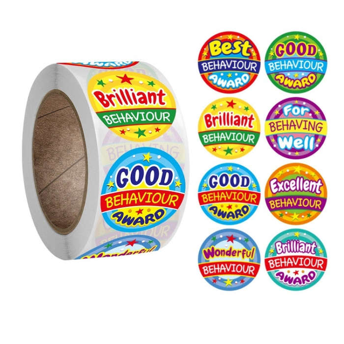 School Children Colored Round Award Stickers Gift Envelope Packaging Thank You Stickers, A-122 St...