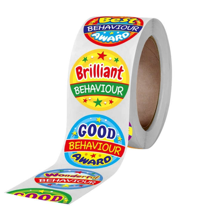 School Children Colored Round Award Stickers Gift Envelope Packaging Thank You Stickers, A-122 St...