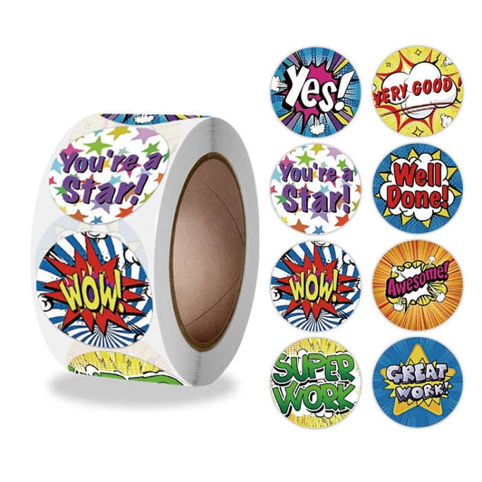 Children Roll Cute Encouragement Stickers Gift Decoration Sealing Stickers, 2.5cm / 1 Inch