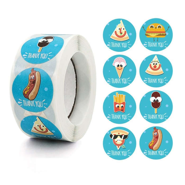 10 PCS Thank You Round Sealing Sticker Handicraft Decoration Bakery Cake Packaging Label, A-409, ...