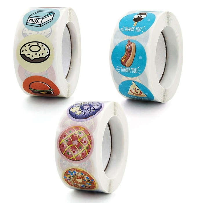 10 PCS Thank You Round Sealing Sticker Handicraft Decoration Bakery Cake Packaging Label, A-409, ...