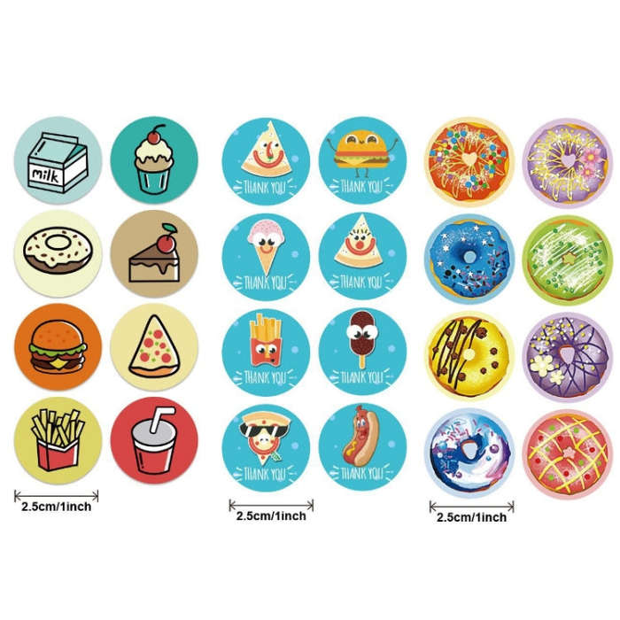 10 PCS Thank You Round Sealing Sticker Handicraft Decoration Bakery Cake Packaging Label, A-409, ...