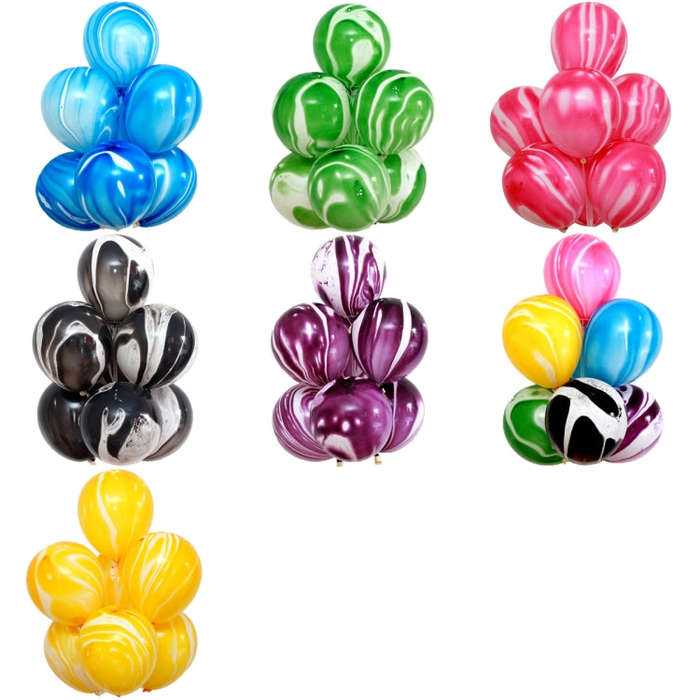100 PCS 10 Inch Agate Latex Balloon Wedding Festival Party Decorative Balloon, Blue, Green, Red, ...