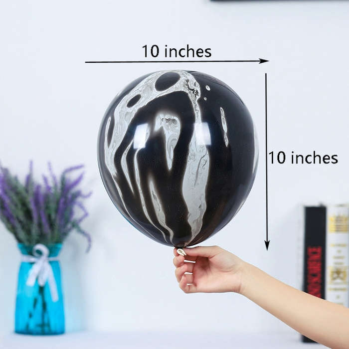 100 PCS 10 Inch Agate Latex Balloon Wedding Festival Party Decorative Balloon, Blue, Green, Red, ...