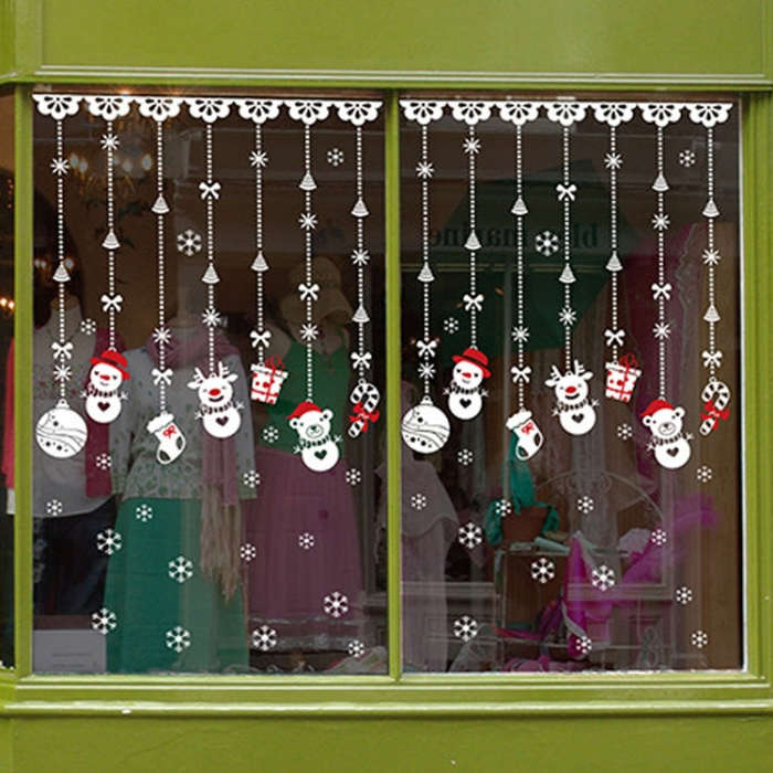 1 Set Christmas Snowman Ornaments Glass Door Window Electrostatic Sticker, Snowman Sticker
