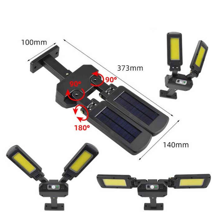 TG-TY097 2-Heads Solar Light Outdoor Human Body Induction Wall Lamp Garden Street LED Light, 200 COB