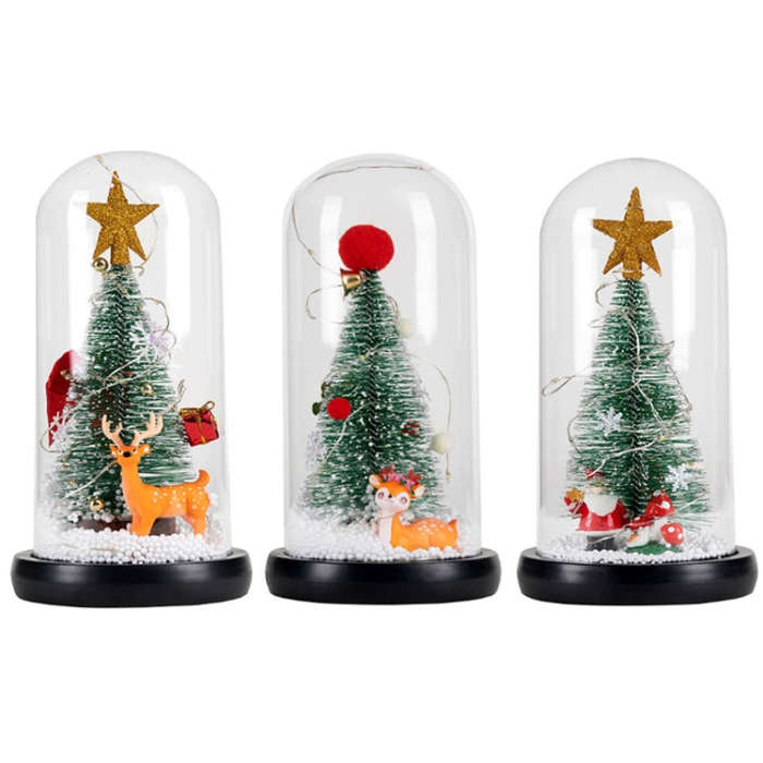 Christmas Cedar Window Display Glass Cover LED Light Ornaments, Star Deer, Furball Deer, Star San...