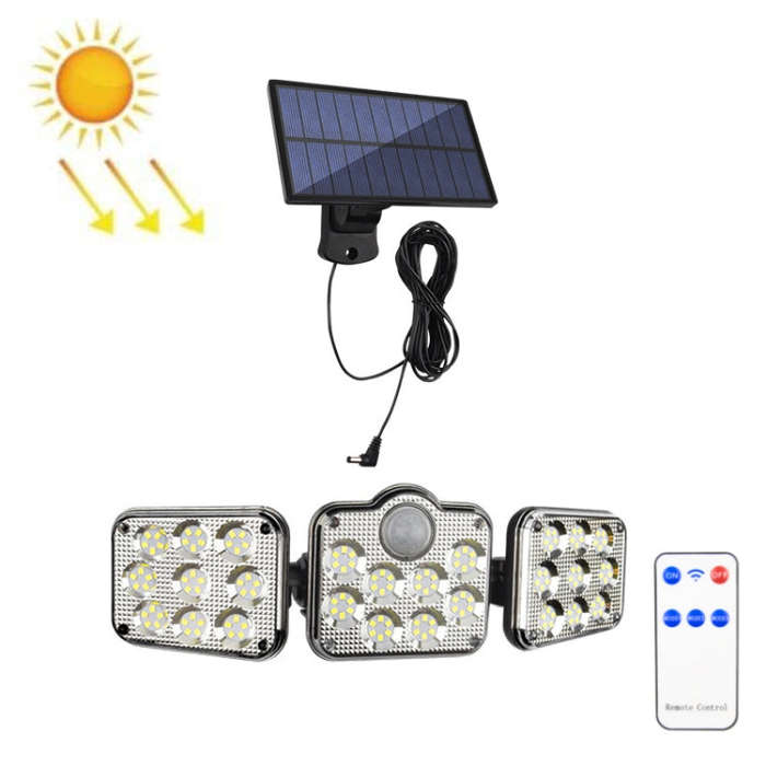 TG-TY075 Solar 3-Head Rotatable Wall Light Body Sensation Outdoor Waterproof Garden Light, Style:...