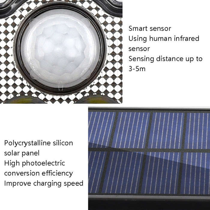 TG-TY075 Solar 3-Head Rotatable Wall Light Body Sensation Outdoor Waterproof Garden Light, Style:...