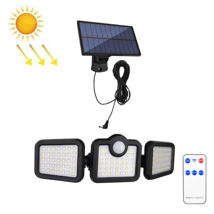 TG-TY075 Solar 3-Head Rotatable Wall Light Body Sensation Outdoor Waterproof Garden Light, Style:...
