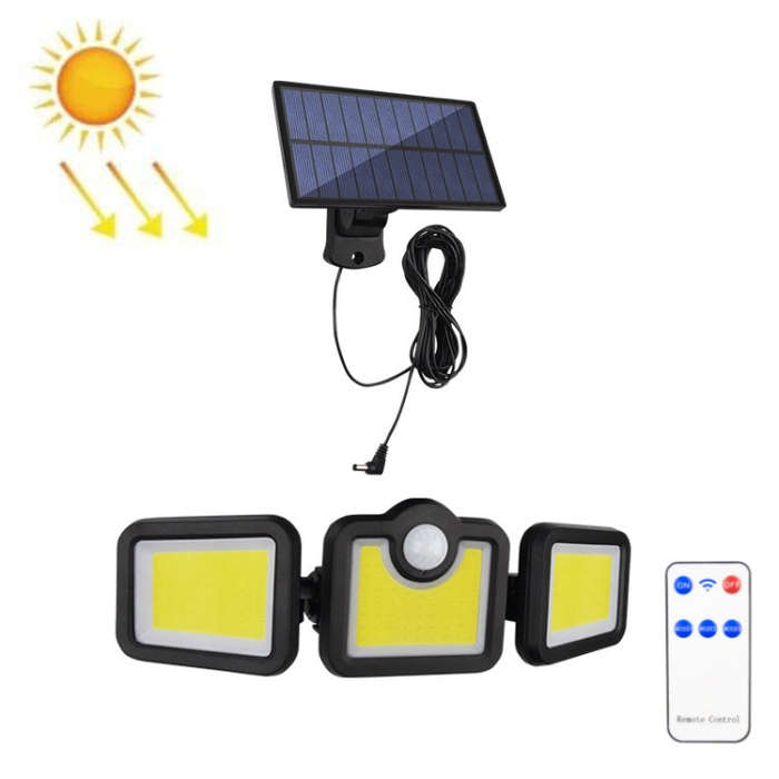 TG-TY075 Solar 3-Head Rotatable Wall Light Body Sensation Outdoor Waterproof Garden Light, Style:...
