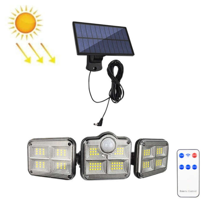 TG-TY075 Solar 3-Head Rotatable Wall Light Body Sensation Outdoor Waterproof Garden Light, Style:...