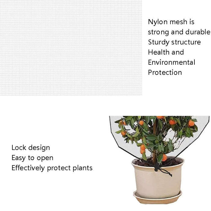 Plant Insect Cover Net With Drawstring Greenhouse Fruit Tree Bird Cover, 1x0.7m, 1x1.2m, 1x1.4m, ...