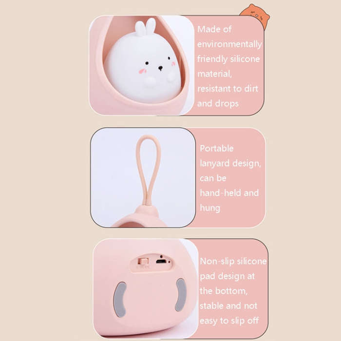 TL15 Cartoon Body Sensing Bedside Cabinet USB Charging Night Light, Pink Cat, Blue Cat, White Cat...