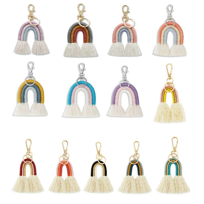 Hand-Woven Bohemian Tassel Bag Pendant, Purple Color K68215, Gray Color K68215, Pink Color K68215...
