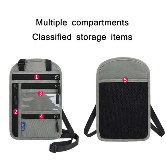 RFID Multi-Function Halter Passport Bag Certificate Protection Cover, Black, Light Grey, Dark Gra...