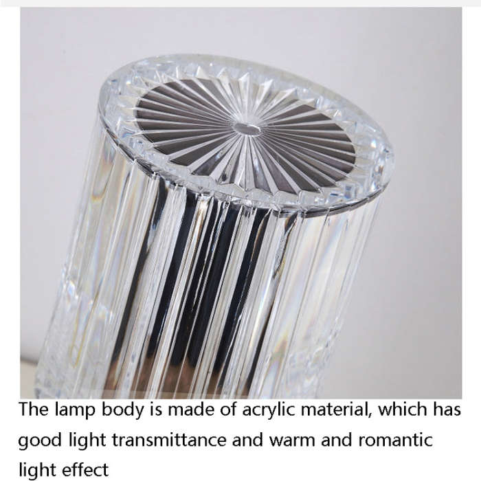 USB Charging Touch Diamond Crystal Table Lamp, USB Charging(Tri-tone Light), USB Charging(RGB wit...