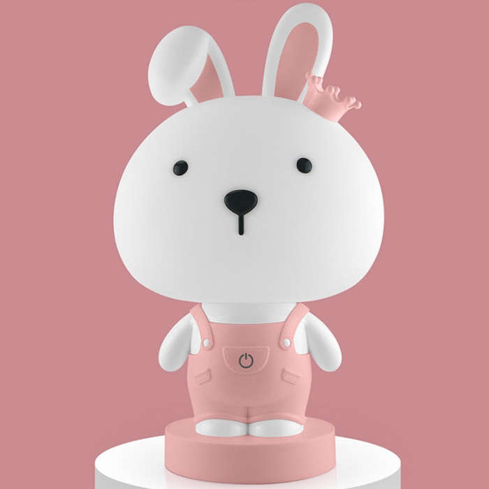 3W Cartoon Crown Pet USB Touch Control Night Light, Rabbit Pink, Rabbit Gray, Rabbit Light Blue, ...