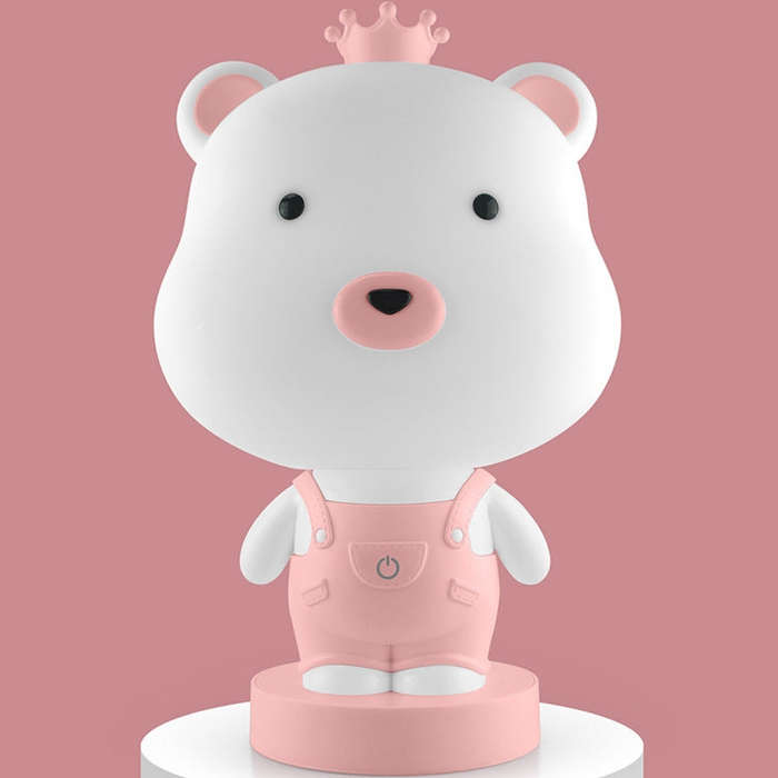 3W Cartoon Crown Pet USB Touch Control Night Light, Rabbit Pink, Rabbit Gray, Rabbit Light Blue, ...