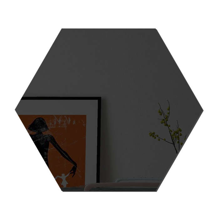 Ym300 16 PCS / Set Home Personal Wall Stickers DIY Acrylic Wall Decorative Mirror, Hexagon Black,...