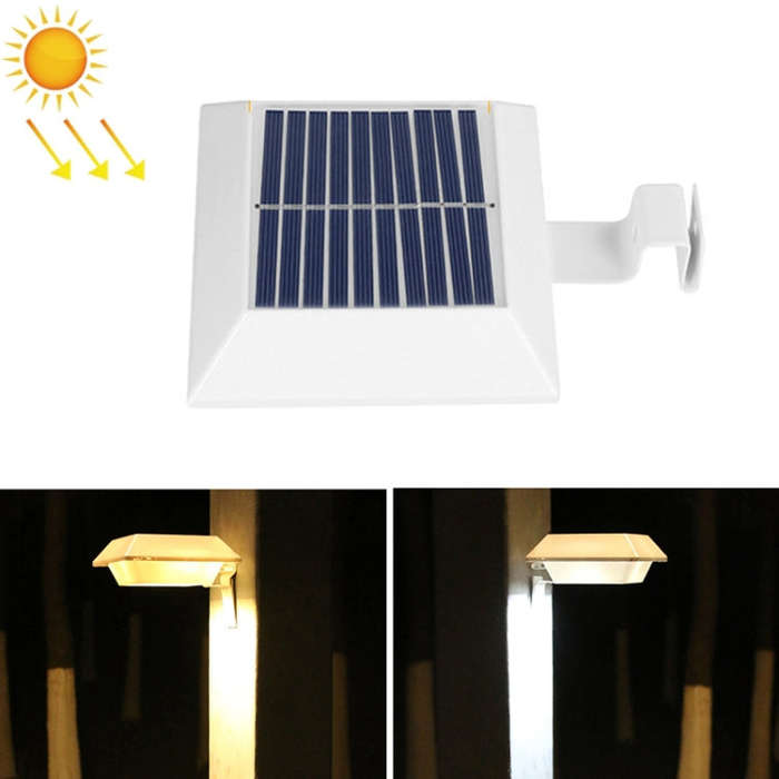 12 LED Solar Outdoor Railing Stair Square Wall Light, Black Shell-White Light, Black Shell-Warm L...