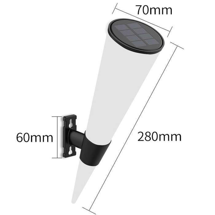 N231 Circular Cone Solar Wall Lamp Outdoor Garden Landscape Light, Style:
