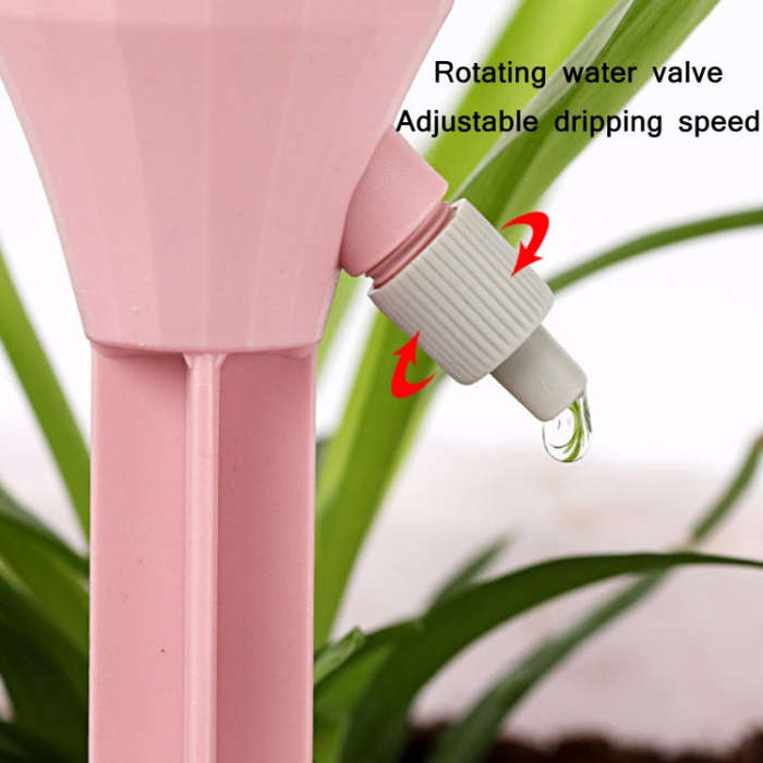 10pcs Household Potted Plant Drip Irrigation Adjustable Automatic Watering Device, Pink, Green, B...