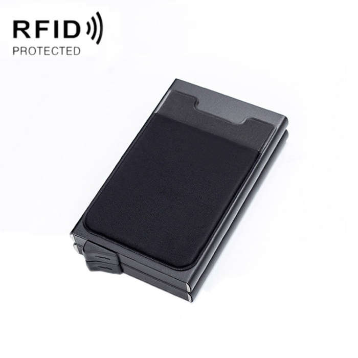 RFID Aluminum Alloy Anti-Degaussing Coin Card Holder, Black, Silver Black, Black Grey, Silver, Bl...