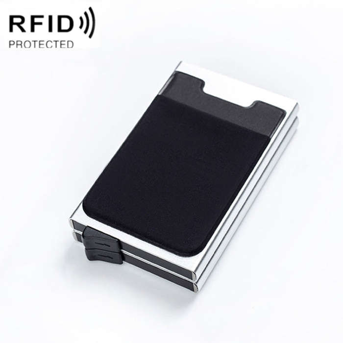 RFID Aluminum Alloy Anti-Degaussing Coin Card Holder, Black, Silver Black, Black Grey, Silver, Bl...
