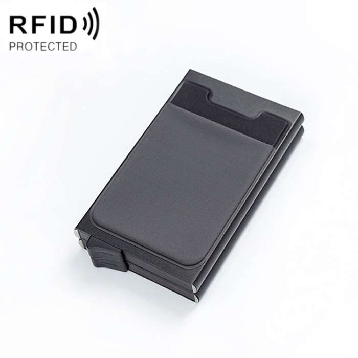 RFID Aluminum Alloy Anti-Degaussing Coin Card Holder, Black, Silver Black, Black Grey, Silver, Bl...