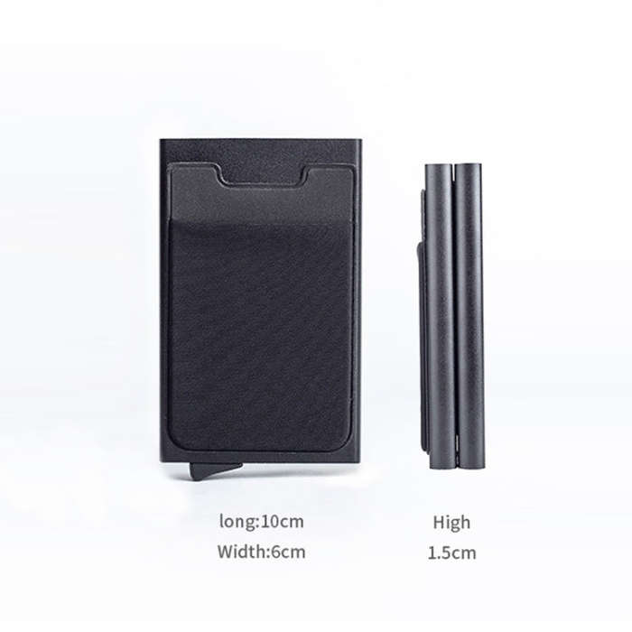 RFID Aluminum Alloy Anti-Degaussing Coin Card Holder, Black, Silver Black, Black Grey, Silver, Bl...