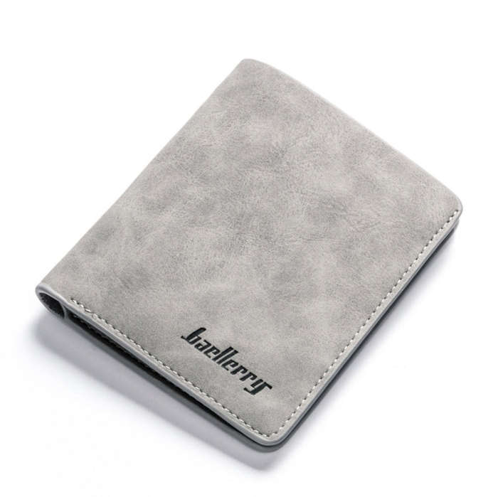 Baellerry BLR1152 Men Short Wallet Vintage Frosted Two Fold Wallet, Coffee Horizontal, Coffee Ver...