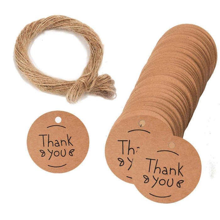 100pcs /Pack Kraft Paper Gift Tag With 20m Hemp Rope, L-01, L-02, L-03, L-04, L-05, L-06, L-07, L...