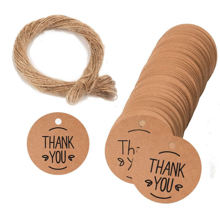 100pcs /Pack Kraft Paper Gift Tag With 20m Hemp Rope, L-01, L-02, L-03, L-04, L-05, L-06, L-07, L...