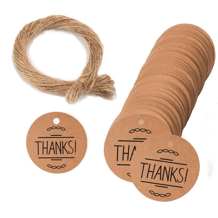 100pcs /Pack Kraft Paper Gift Tag With 20m Hemp Rope, L-01, L-02, L-03, L-04, L-05, L-06, L-07, L...