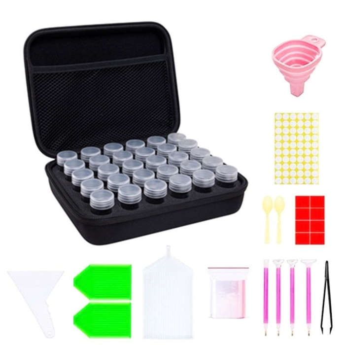 Multifunctional Portable Diamond Painting Tool Set Storage Bag, Style:, 30 Grid (Purple), 30 Grid...