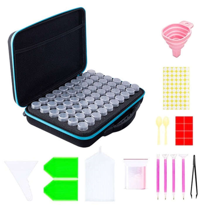 Multifunctional Portable Diamond Painting Tool Set Storage Bag, Style:, 30 Grid (Purple), 30 Grid...