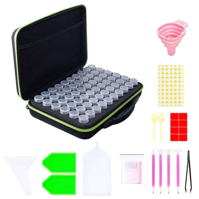 Multifunctional Portable Diamond Painting Tool Set Storage Bag, Style:, 30 Grid (Purple), 30 Grid...
