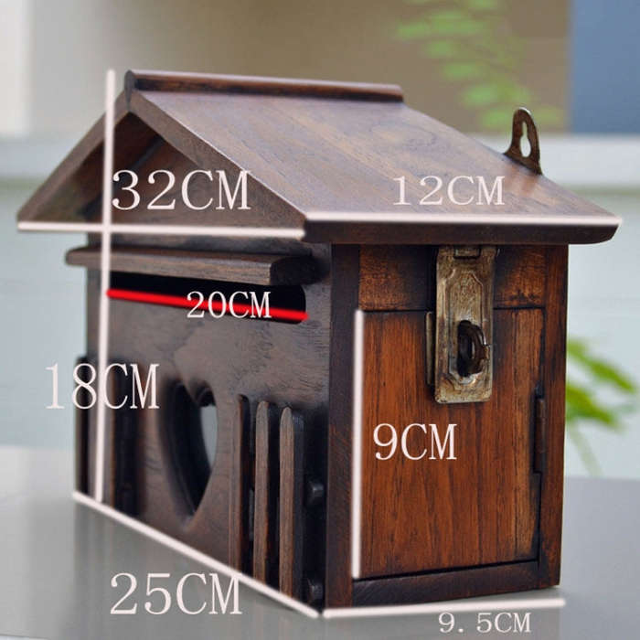 Outdoor Wall-mounted Wooden Letter Box Office Suggestion Box, Wooden Letter Box