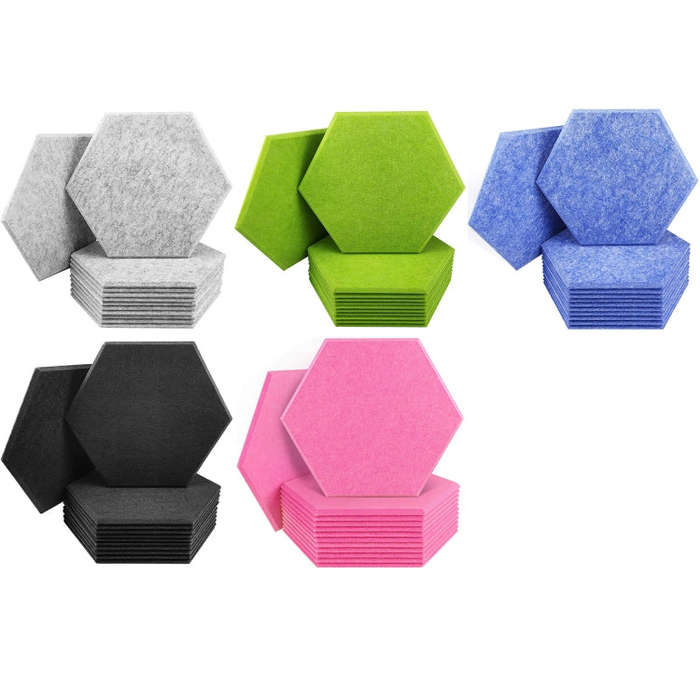 Hexagonal Color Decorative Acoustic Panels, Random Color Delivery, 12 PCS Hexagonal