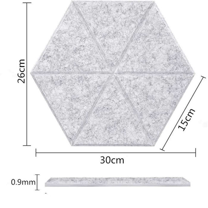 Hexagonal Color Decorative Acoustic Panels, Random Color Delivery, 12 PCS Hexagonal