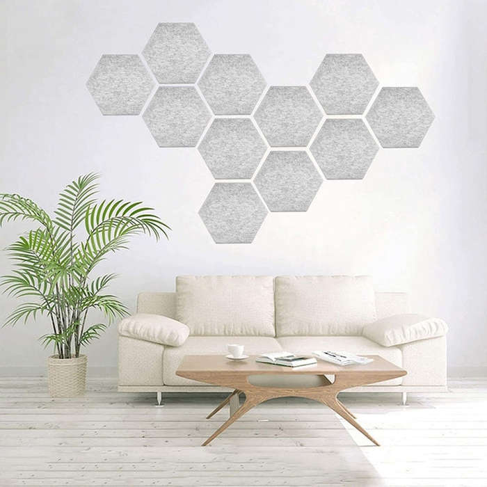 Hexagonal Color Decorative Acoustic Panels, Random Color Delivery, 12 PCS Hexagonal