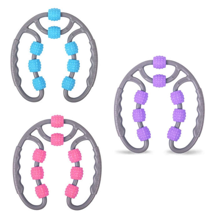 Eight Round Yoga Training Roller Ring-Shaped Leg Massager, 8-wheel Ring Blue, 8-wheel Ring Pink, ...